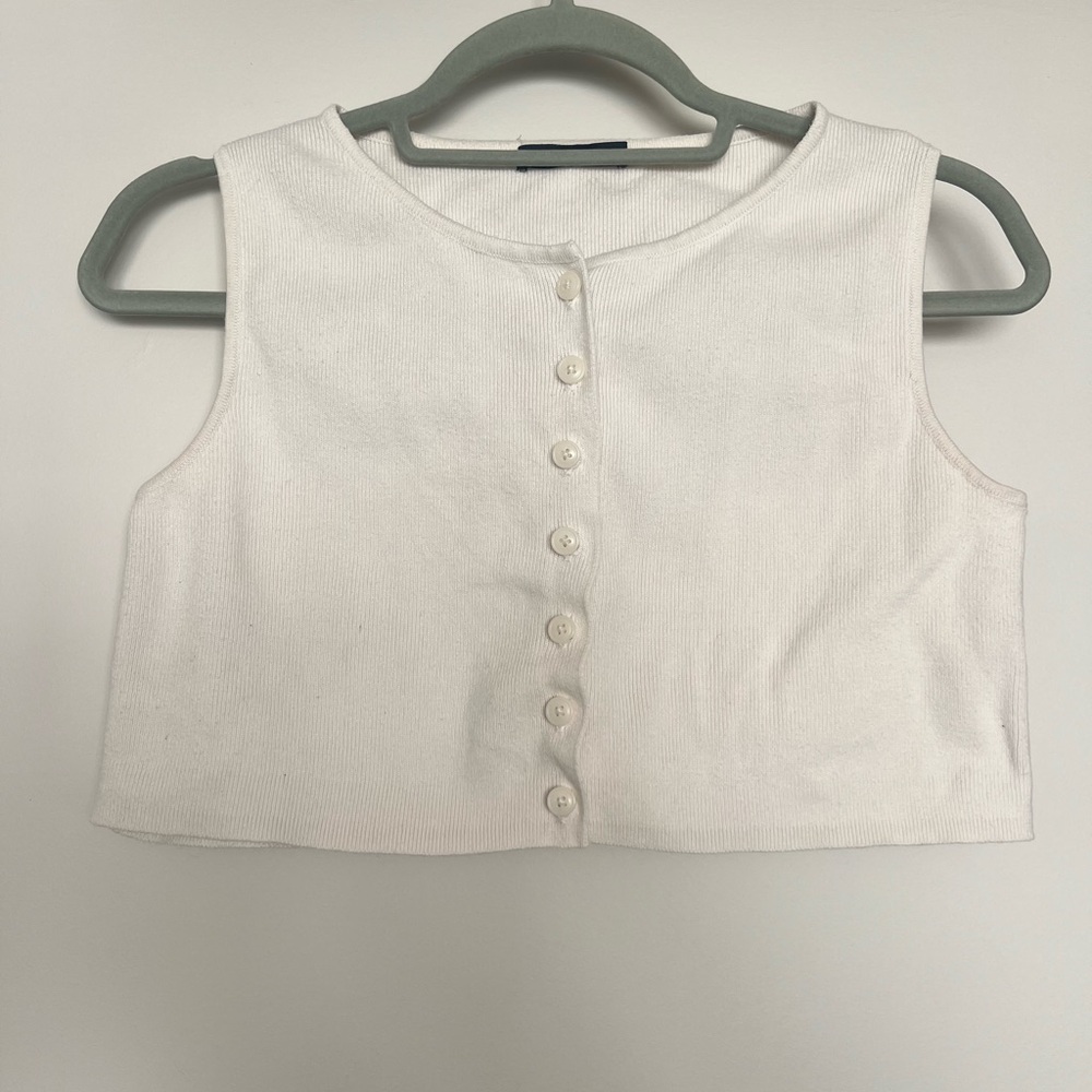 Brandy Melville cream cropped sweater vest size medium